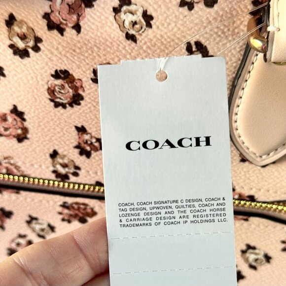 Coach Georgia Satchel Bag – Limited Edition Rose Floral Print Gold/Blush – NWT - Picture 7 of 16